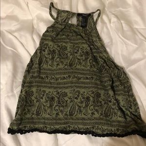 Green patterned tank top